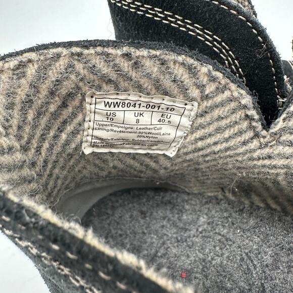 Woolrich Black Suede Wool Lined Zip Lug Booties Outdoor // 10 - Picture 3 of 8